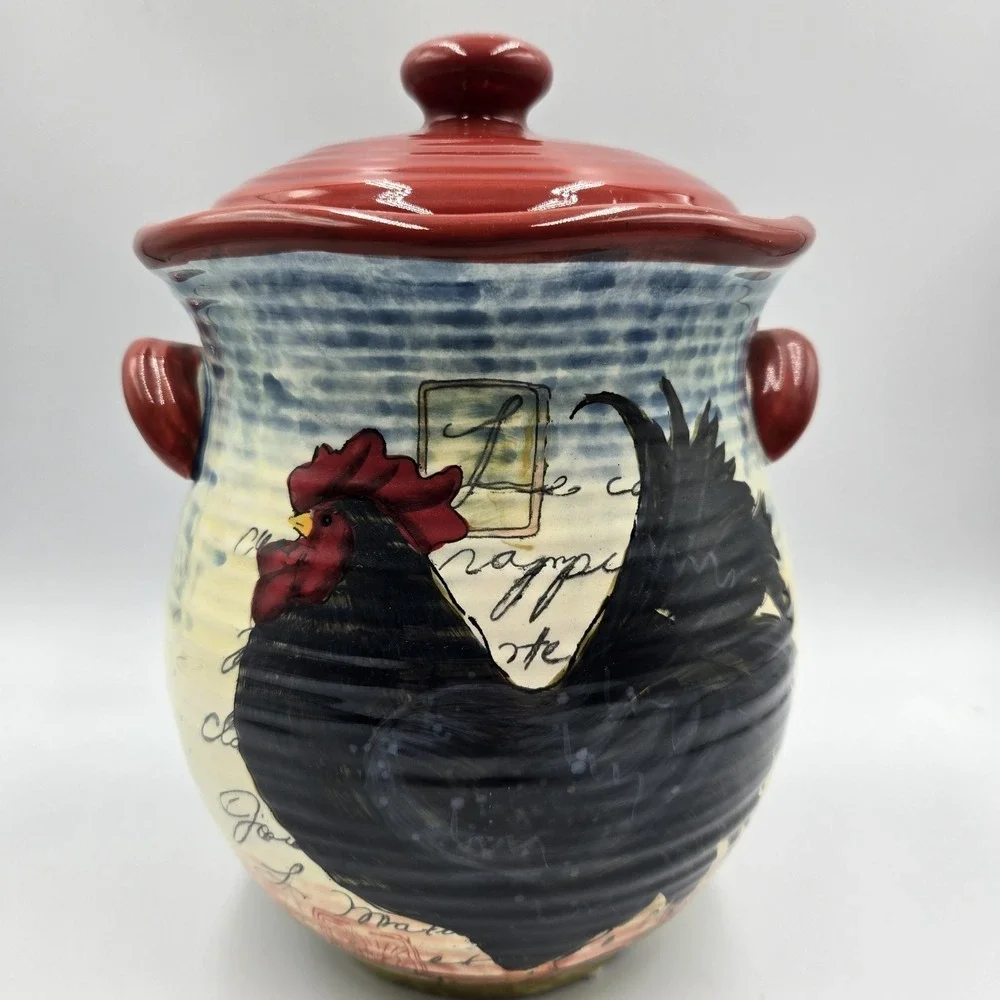 SUSAN WINGET LARGE Rooster Canister Cookie Jar 9.5